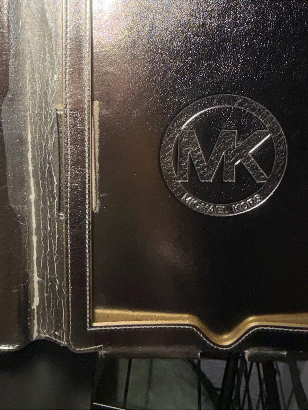 Michael Kors Jet Set Black Snakeskin Embossed Large Zip Around Tablet Wallet